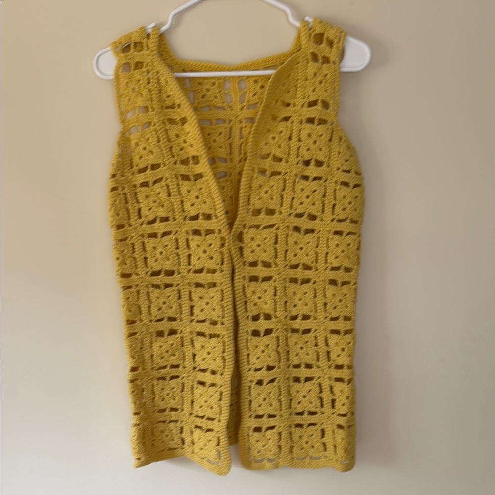 Yellow Crochet Vest